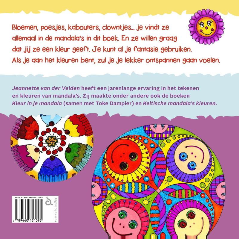 Achterkant van Mandalakleurboek voor kinderen