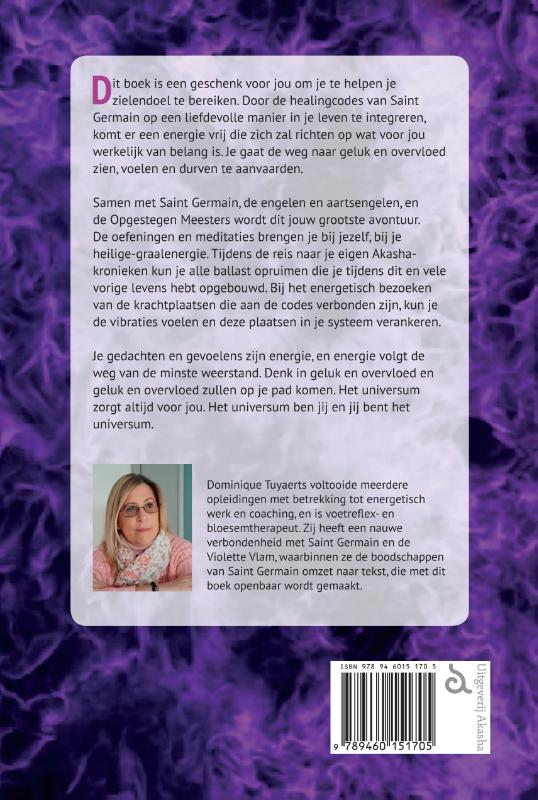 Achterkant van De 8 healingcodes van Saint Germain