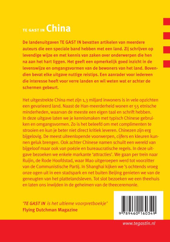 Achterkant van Te gast in China