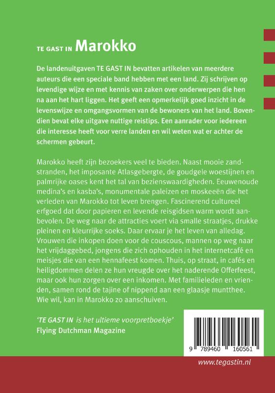 Achterkant van Te gast in Marokko