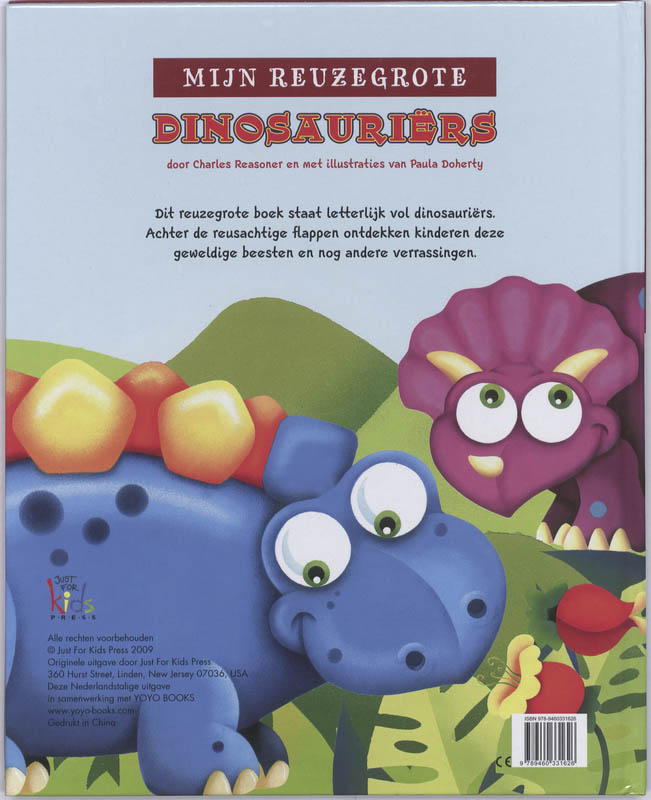 Achterkant van Mijn reuzegrote dinosauriërs boek