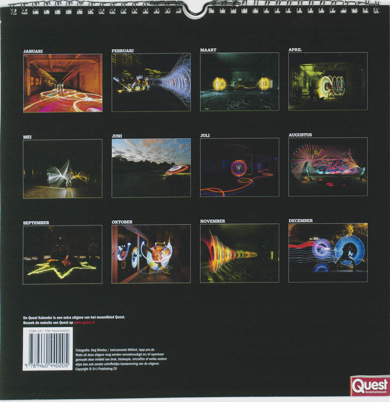 Achterkant van Quest kalender 2011