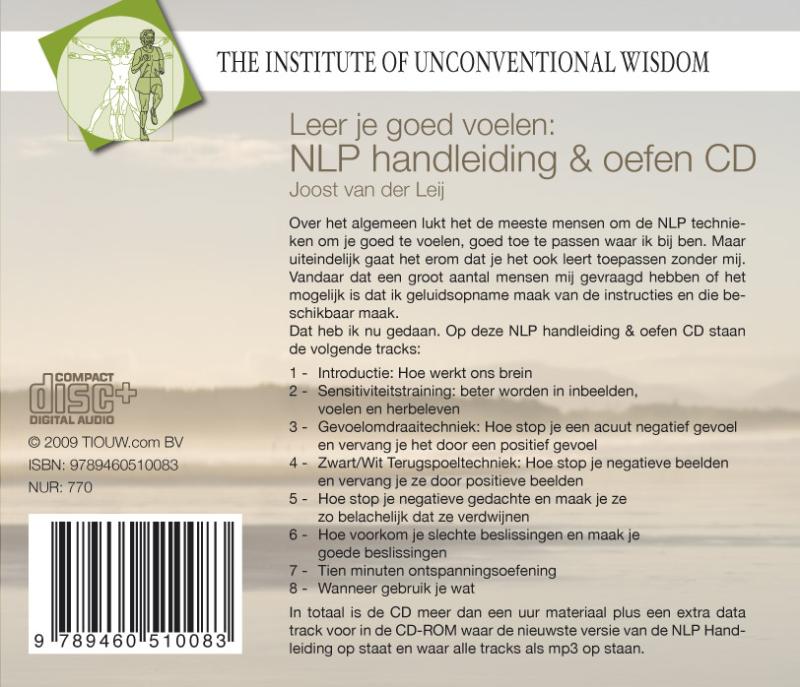 Achterkant van NLP Handleiding & oefen CD