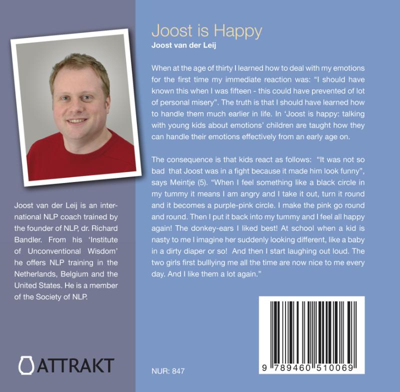 Achterkant van Joost is happy
