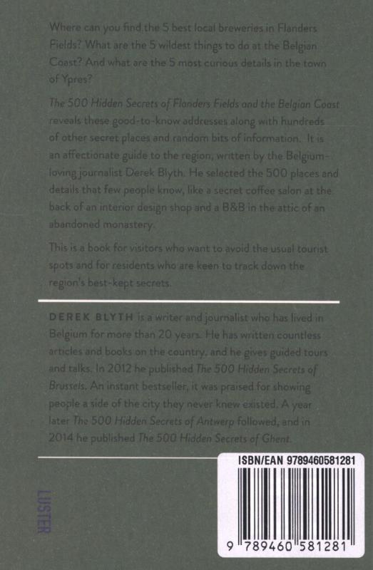 Achterkant van The 500 hidden secrets of Flanders fields and the Belgian coast