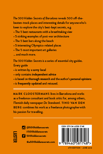Achterkant van The 500 hidden secrets of Barcelona