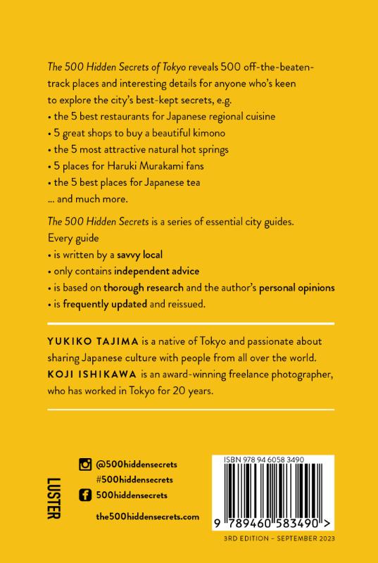 Achterkant van The 500 hidden secrets of Tokyo
