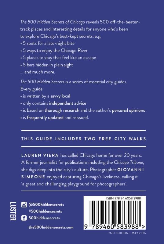 Achterkant van The 500 hidden secrets of Chicago