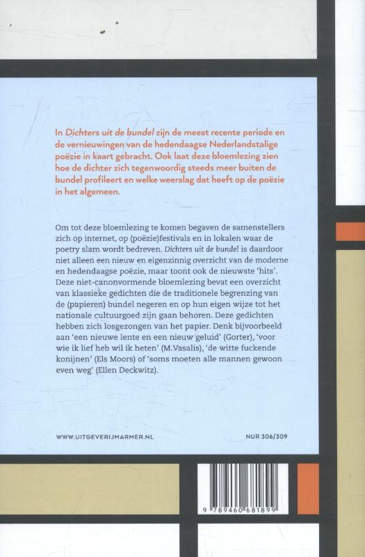 Achterkant van Dichters uit de bundel