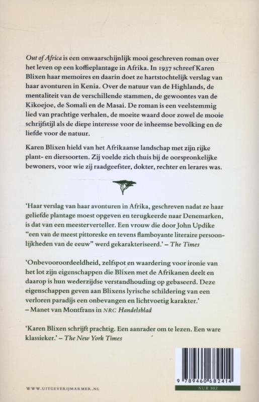 Achterkant van Out of Africa