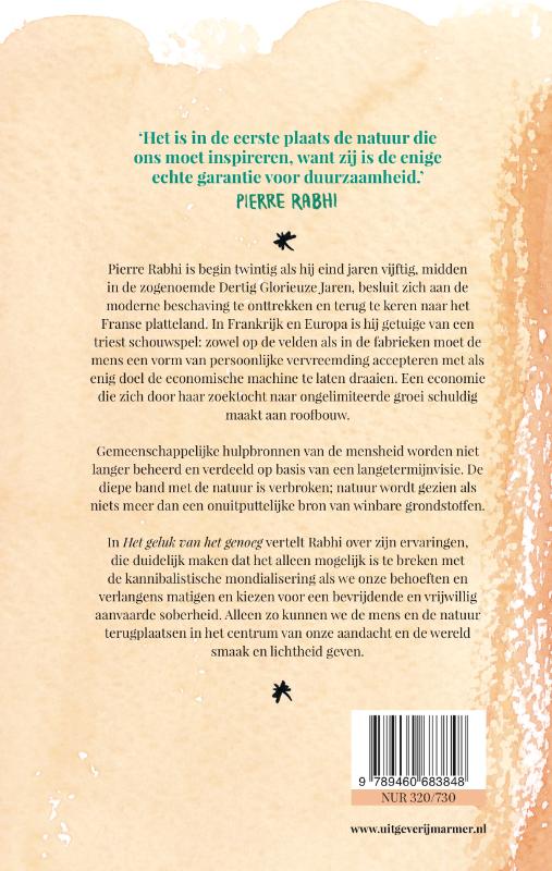 Achterkant van Het geluk van het genoeg