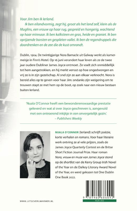 Achterkant van Nora, vrouw en muze van James Joyce