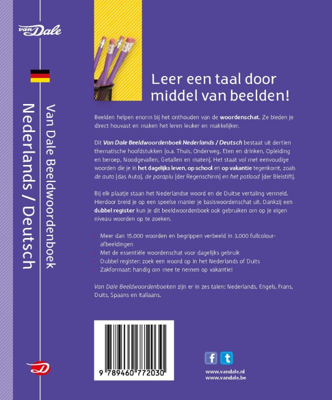 Achterkant van Van Dale Beeldwoordenboek Nederlands/Deutsch