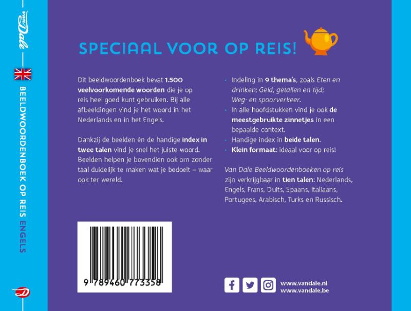 Achterkant van Van Dale Beeldwoordenboek op reis - Engels