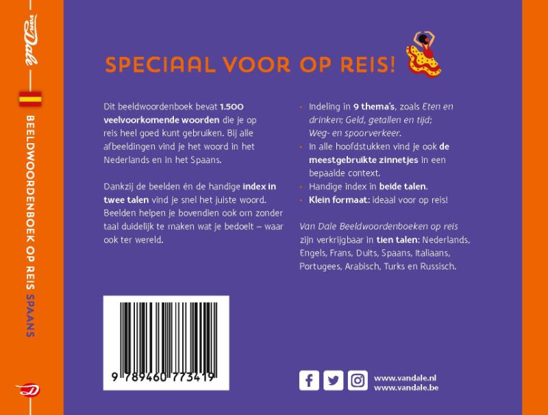 Achterkant van Van Dale Beeldwoordenboek op reis - Spaans