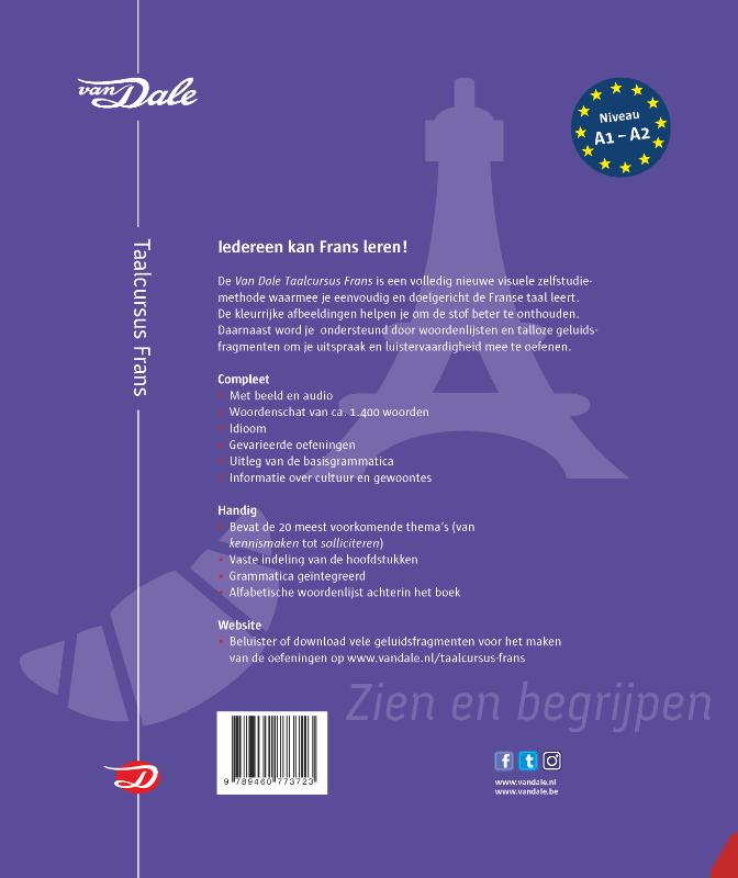 Achterkant van Van Dale Taalcursus Frans
