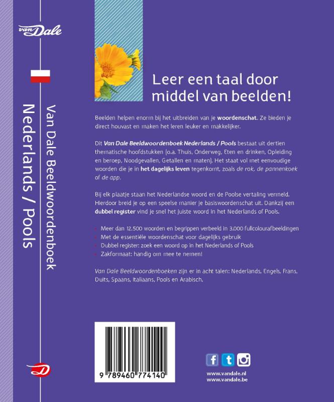 Achterkant van Van Dale Beeldwoordenboek Nederlands - Pools