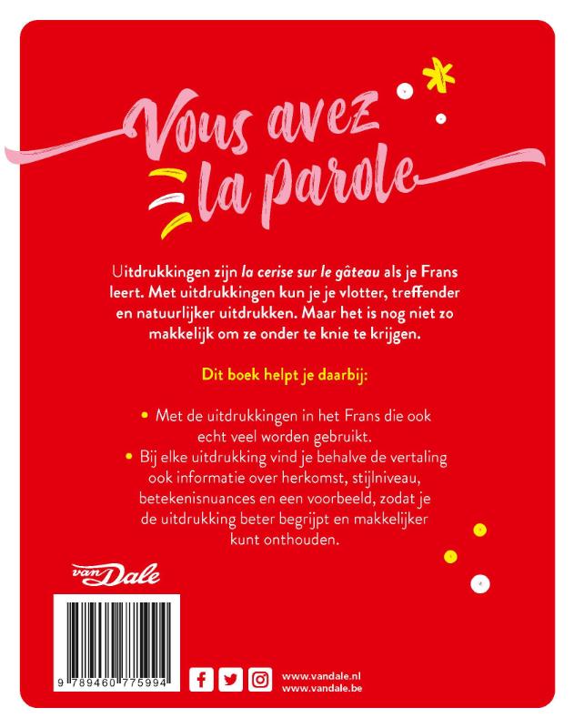 Achterkant van Vous avez la parole