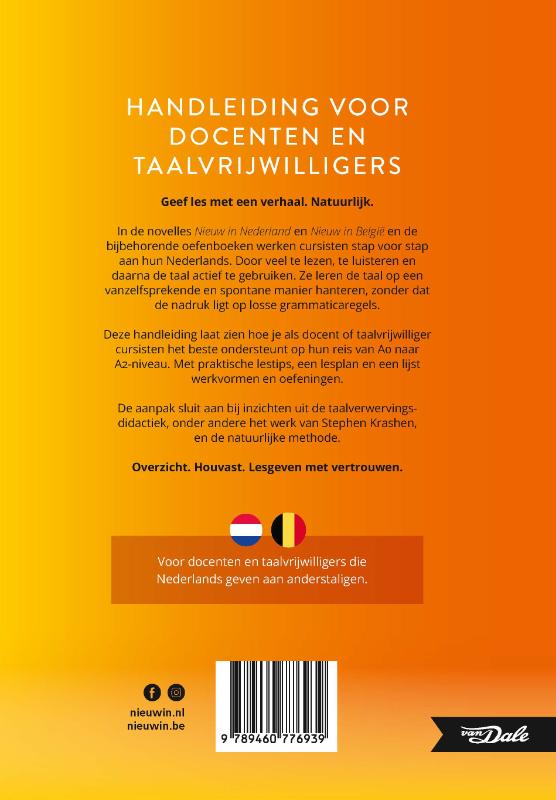 Achterkant van Nieuw in Nederland en België - handleiding voor docenten en taalvrijwilligers