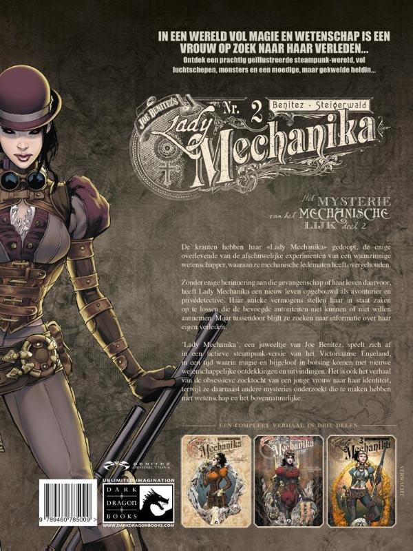 Achterkant van Lady Mechanika 02: Mysterie van het mechanische lijk 2