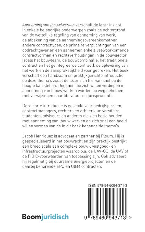 Achterkant van Aanneming van (bouw)werken