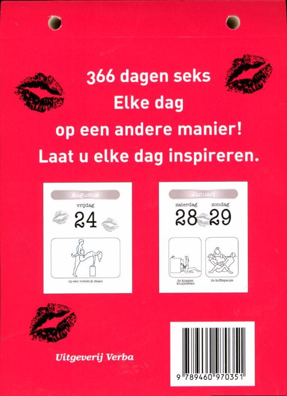 Achterkant van Scheurkalender 2012
