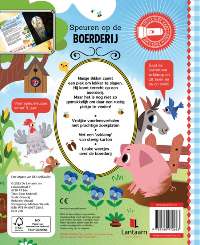 Achterkant van Speuren op de boerderij
