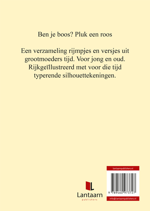 Achterkant van Ben je boos? Pluk een roos