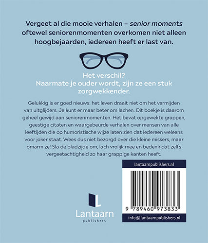 Achterkant van Hoe overleef ik mijn senior moments