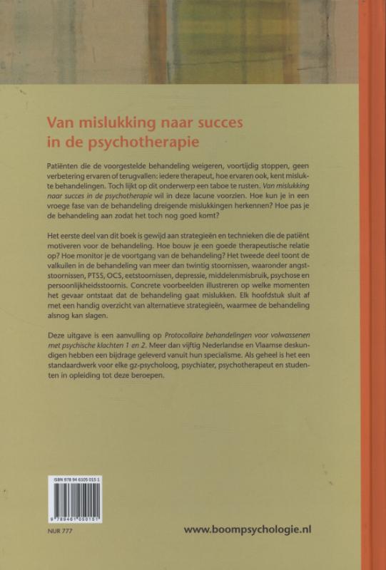 Achterkant van Van mislukking naar succes in de psychotherapie