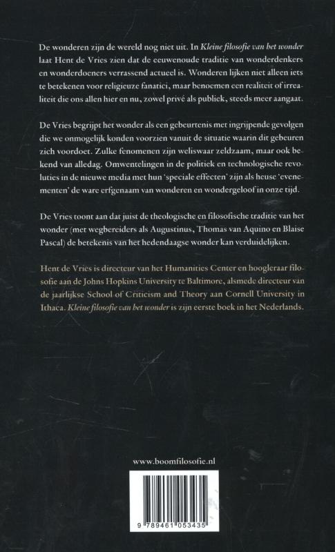 Achterkant van Kleine filosofie van het wonder