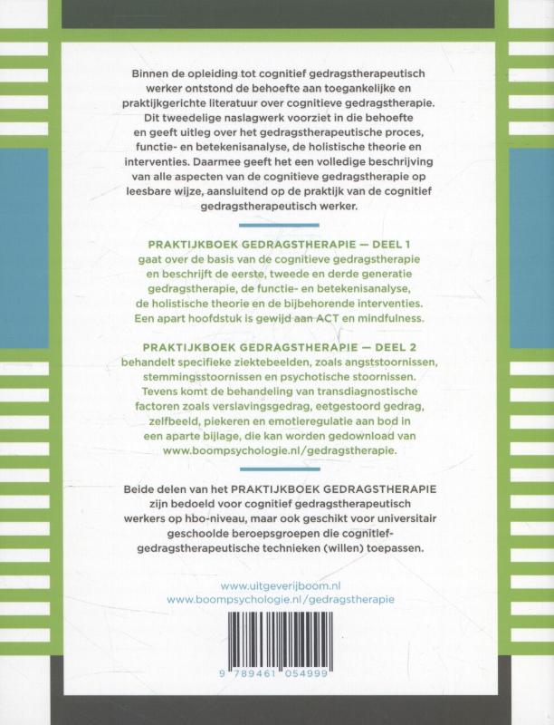 Achterkant van Deel 2 Handboek voor cognitief gedragstherapeutisch werkers