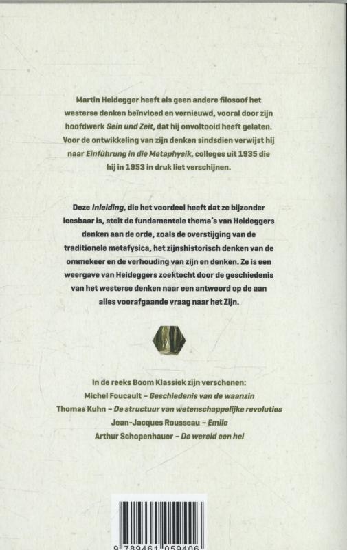 Achterkant van Inleiding in de metafysica
