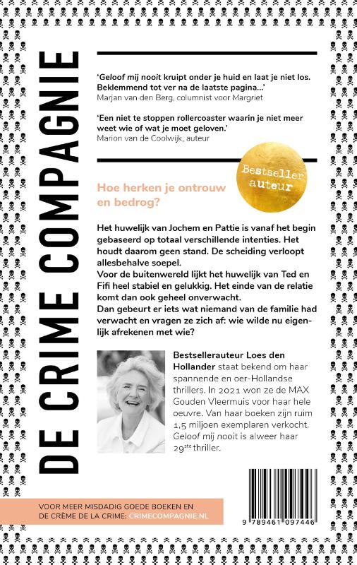 Achterkant van Geloof mij nooit