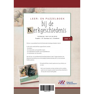 Achterkant van Leer- en puzzelboek bij ‘Onderzoekt de kerkgeschiedenis (4).