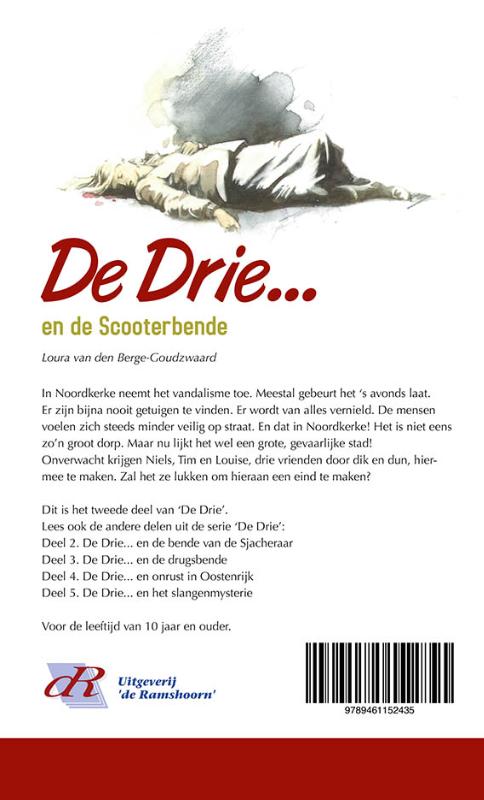 Achterkant van De Drie en de Scooterbende