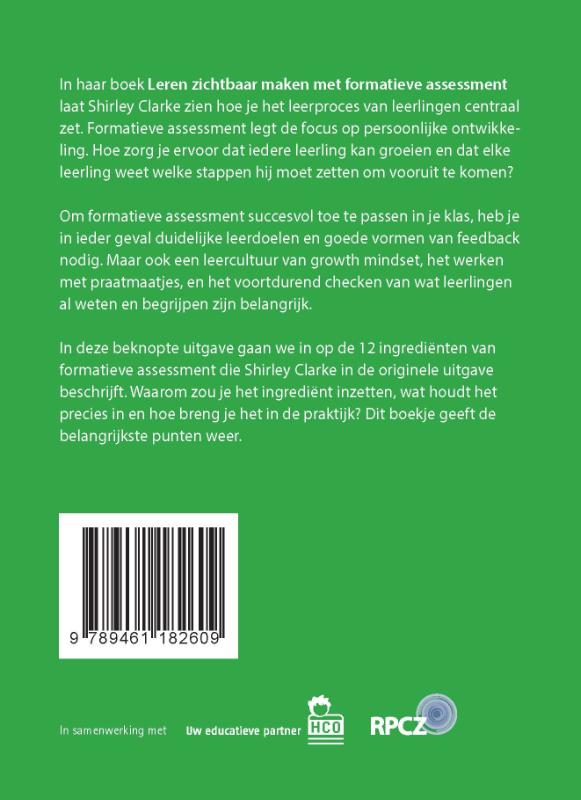 Achterkant van Leren zichtbaar maken met formatieve assessment - beknopte uitgave