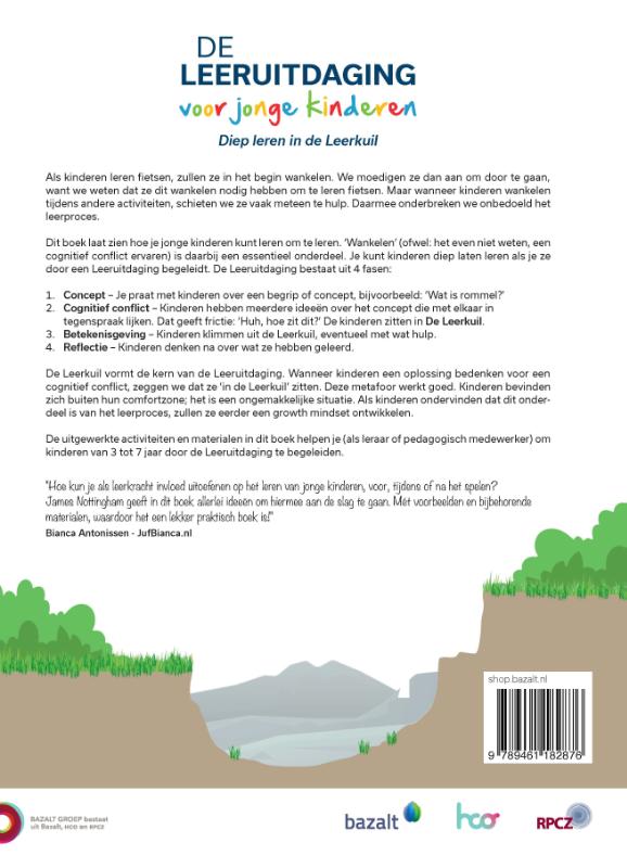 Achterkant van De Leeruitdaging voor jonge kinderen