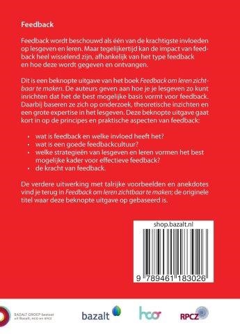 Achterkant van Feedback om leren zichtbaar te maken - beknopte uitgave