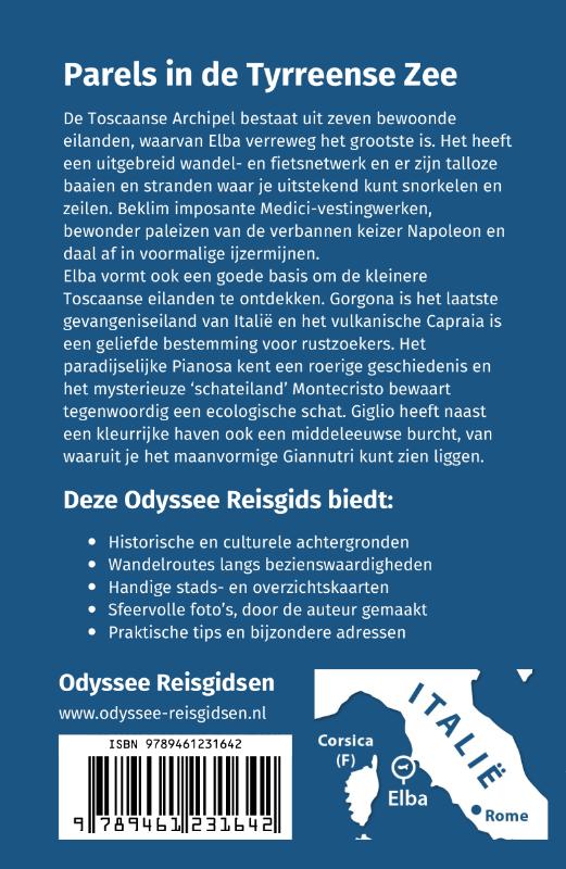 Achterkant van Elba en de Toscaanse eilanden