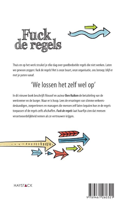 Achterkant van Fuck de regels