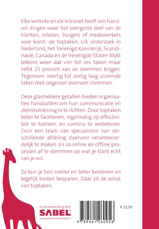 Achterkant van Toptaken