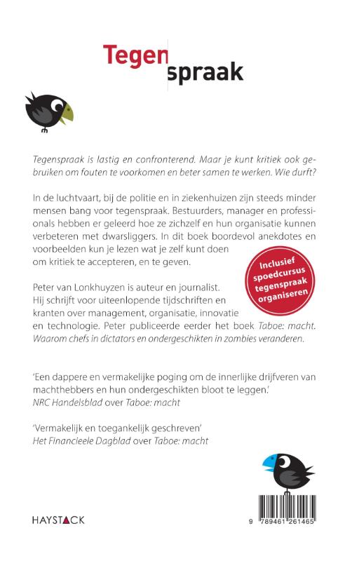 Achterkant van Tegenspraak