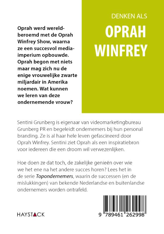 Achterkant van Denken als Oprah Winfrey