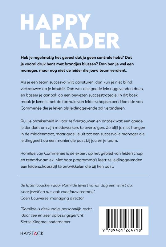 Achterkant van Happy leader