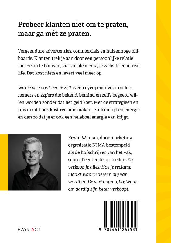 Achterkant van Wat je verkoopt ben je zelf
