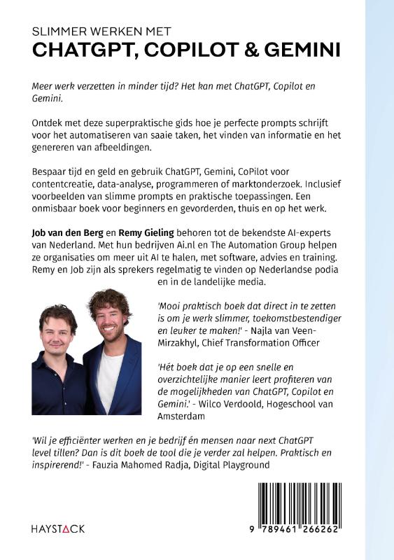 Achterkant van Slimmer werken met ChatGPT, Copilot en Gemini