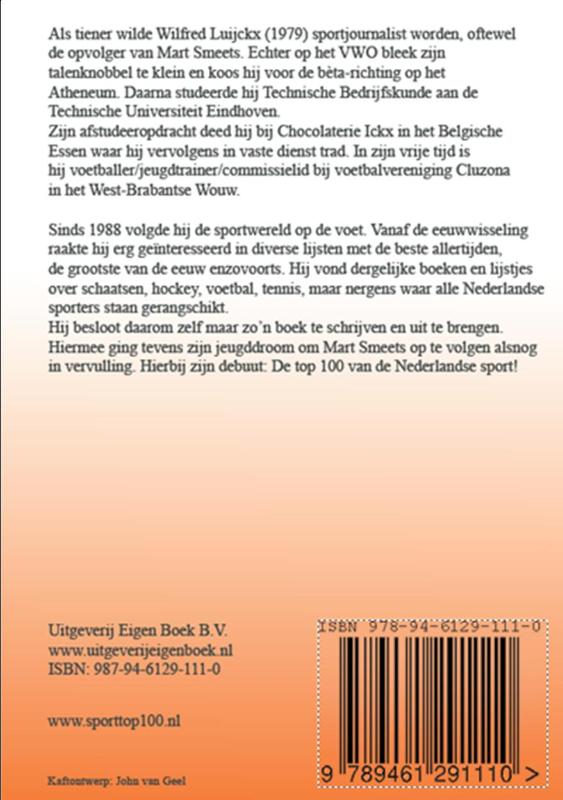 Achterkant van Top 100 van de Nederlandse sport