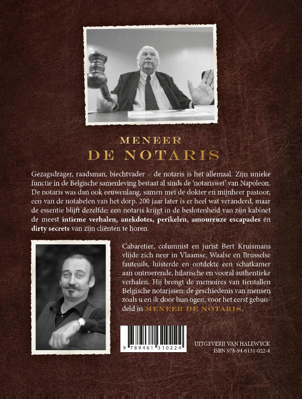 Achterkant van Meneer de notaris notaris