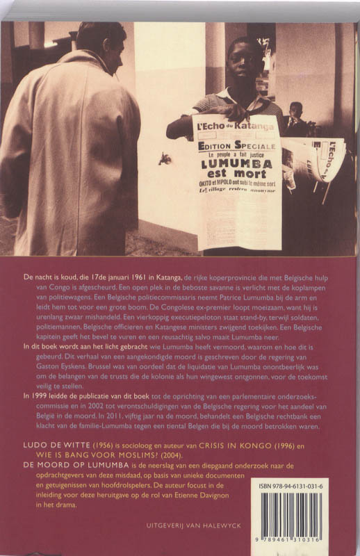 Achterkant van De moord op Lumumba